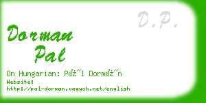 dorman pal business card